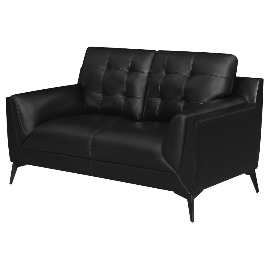 Moira Black Loveseat - furniture place usa