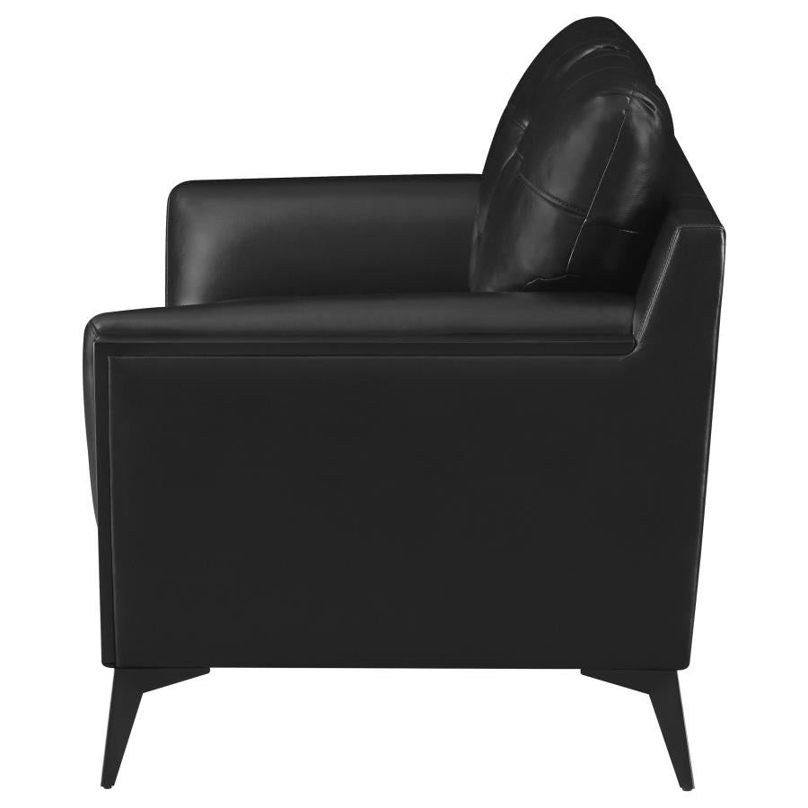 Moira Black Loveseat - furniture place usa