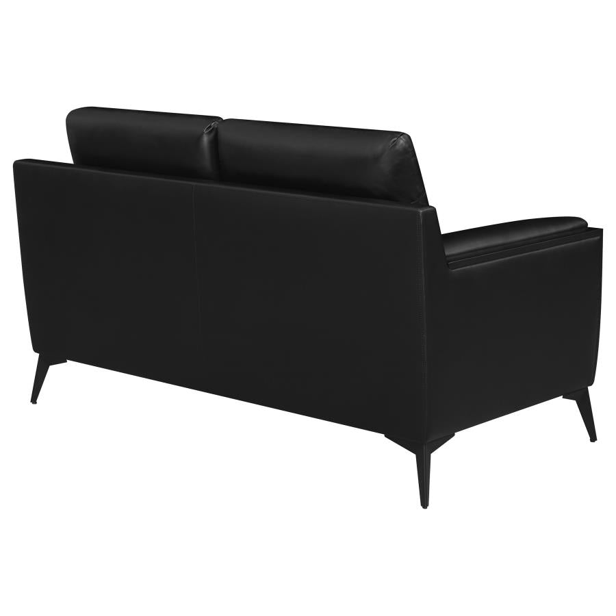 Moira Black Loveseat - furniture place usa