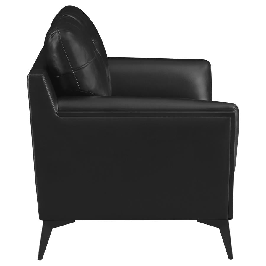 Moira Black Loveseat - furniture place usa