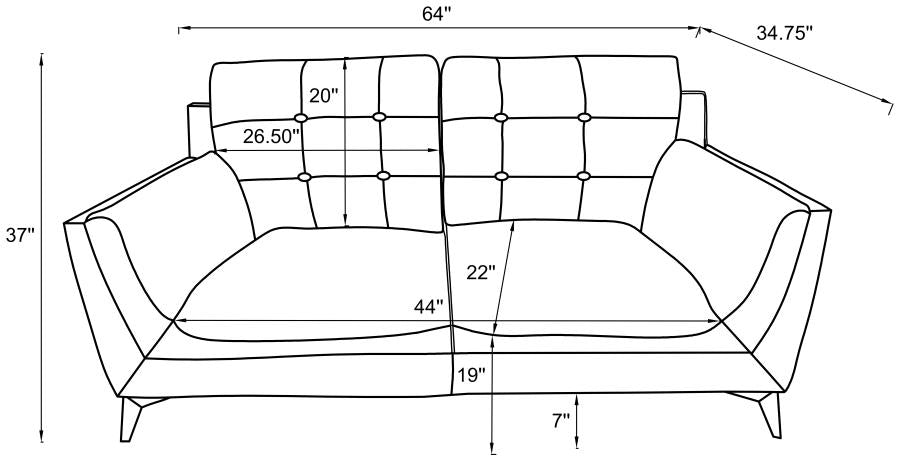 Moira Black Loveseat - furniture place usa