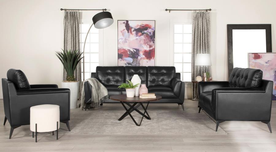 Moira Black Loveseat - furniture place usa