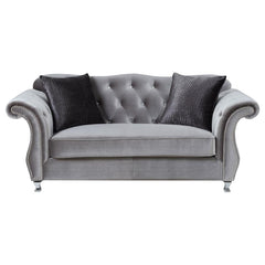 Frostine Silver Loveseat - furniture place usa