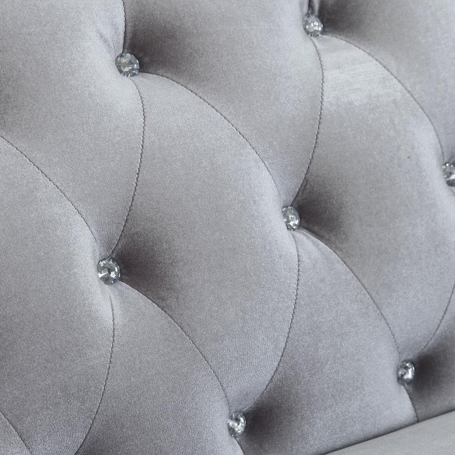 Frostine Silver Loveseat - furniture place usa
