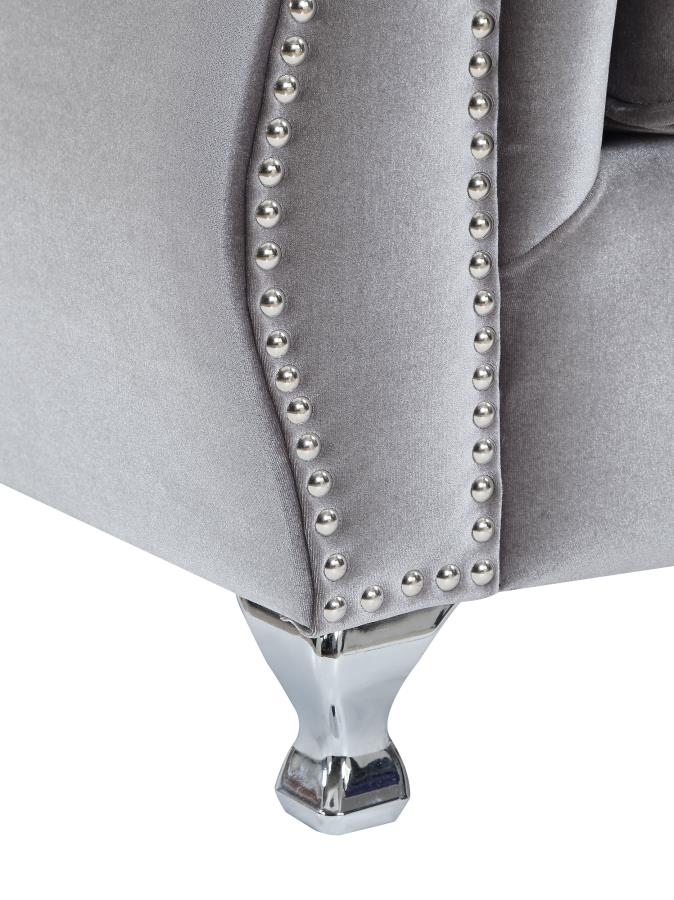 Frostine Silver Loveseat - furniture place usa