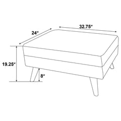 Churchill Grey Ottoman - furniture place usa