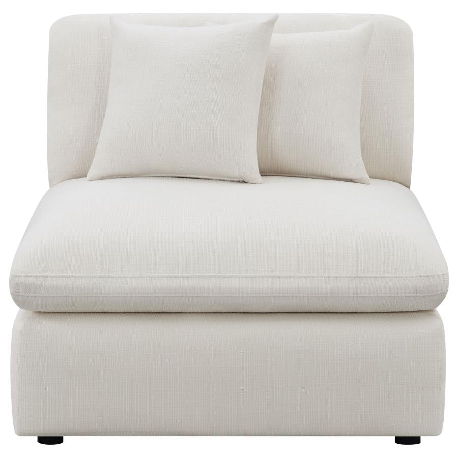 Hobson Ivory Armless Chair - furniture place usa