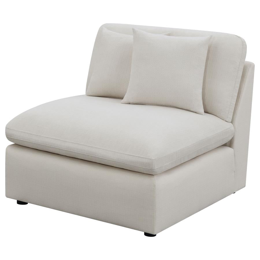 Hobson Ivory Armless Chair - furniture place usa