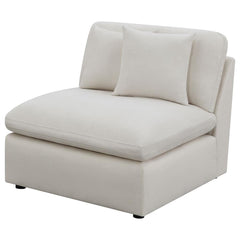Hobson Ivory Armless Chair - furniture place usa