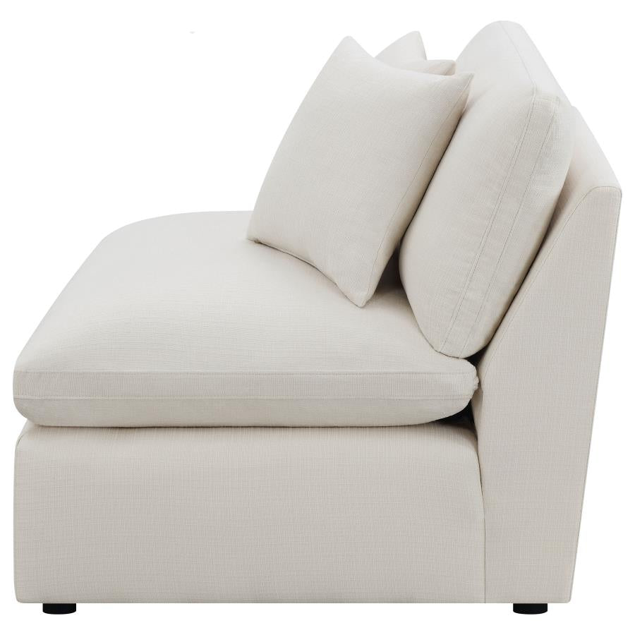 Hobson Ivory Armless Chair - furniture place usa