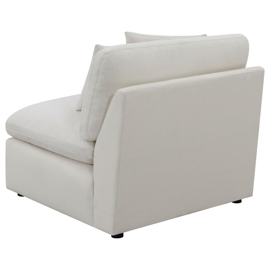 Hobson Ivory Armless Chair - furniture place usa