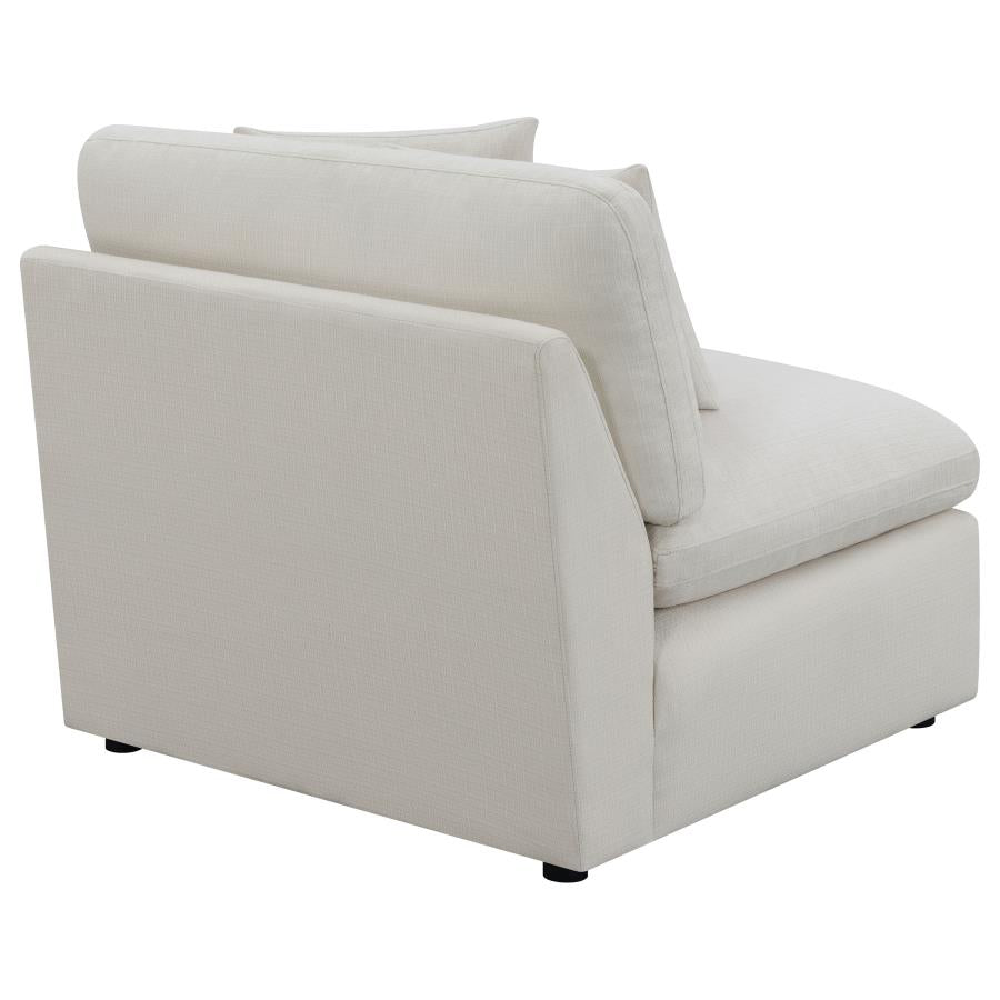 Hobson Ivory Armless Chair - furniture place usa