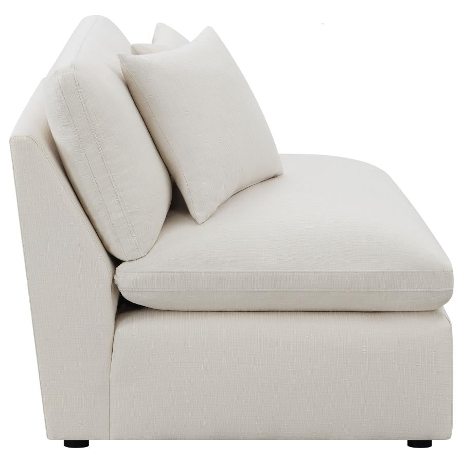 Hobson Ivory Armless Chair - furniture place usa