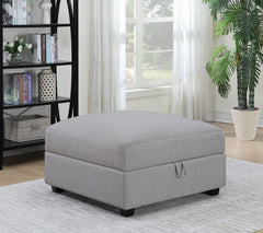 Cambria Grey Storage Ottoman - furniture place usa