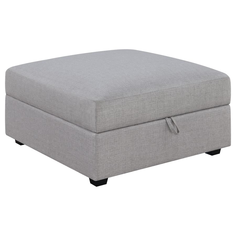 Cambria Grey Storage Ottoman - furniture place usa