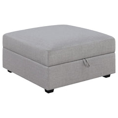 Cambria Grey Storage Ottoman - furniture place usa