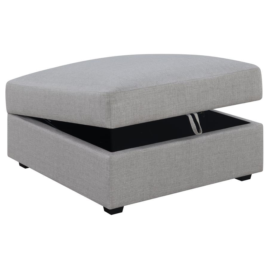 Cambria Grey Storage Ottoman - furniture place usa