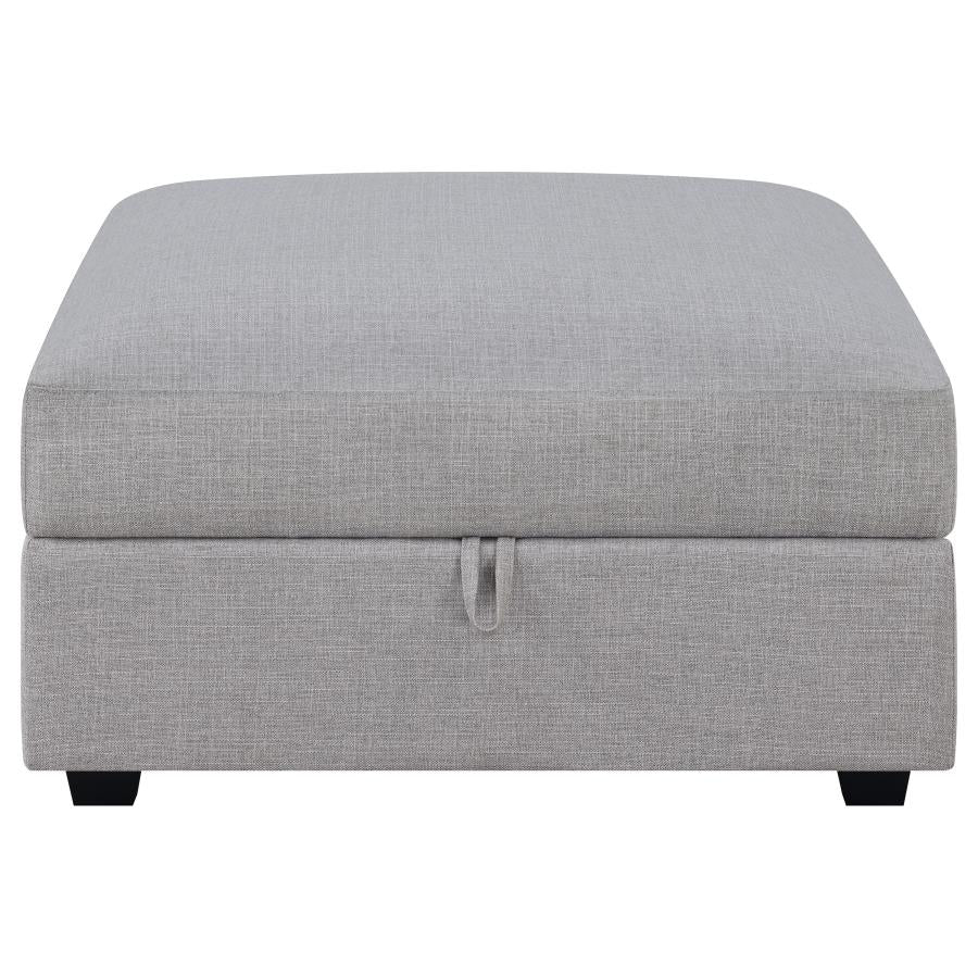 Cambria Grey Storage Ottoman - furniture place usa
