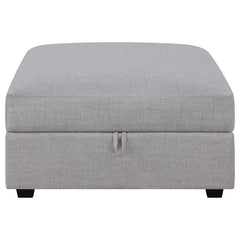 Cambria Grey Storage Ottoman - furniture place usa