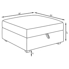 Cambria Grey Storage Ottoman - furniture place usa