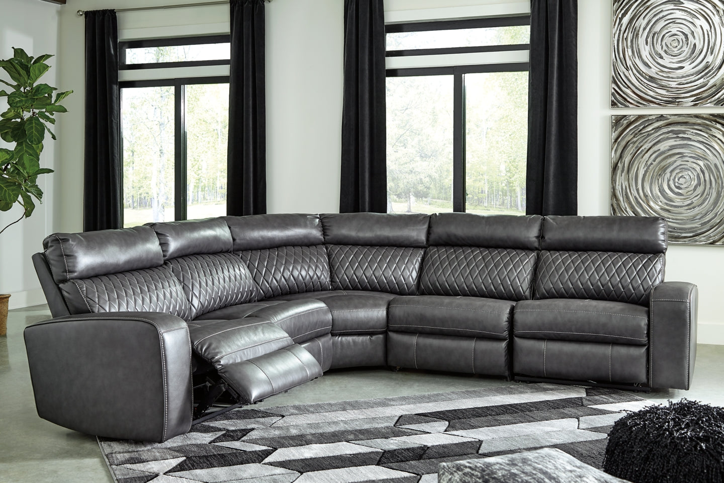 Samperstone 5-Piece Power Reclining Sectional - furniture place usa