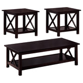 Rachelle Brown 3 Pc Coffee Table Set - furniture place usa