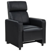 Toohey Black Push Back Recliner - furniture place usa