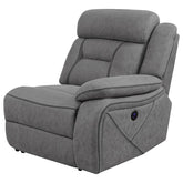 Higgins Grey Raf Power Recliner - furniture place usa