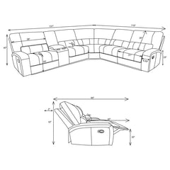 Brunson Brown 3 Pc Motion Sectional - furniture place usa