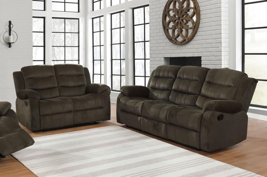Rodman Brown 2 Pc Motion Sofa Set - furniture place usa