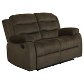 Rodman Brown Motion Loveseat - furniture place usa