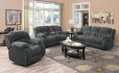 Weissman Grey 3 Pc Motion Sofa Set - furniture place usa