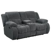 Weissman Grey Motion Loveseat - furniture place usa