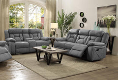 Higgins Grey 2 Pc Motion Sofa Set - furniture place usa