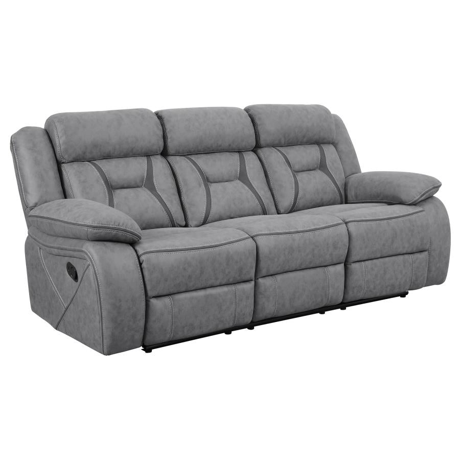 Higgins Grey 2 Pc Motion Sofa Set - furniture place usa