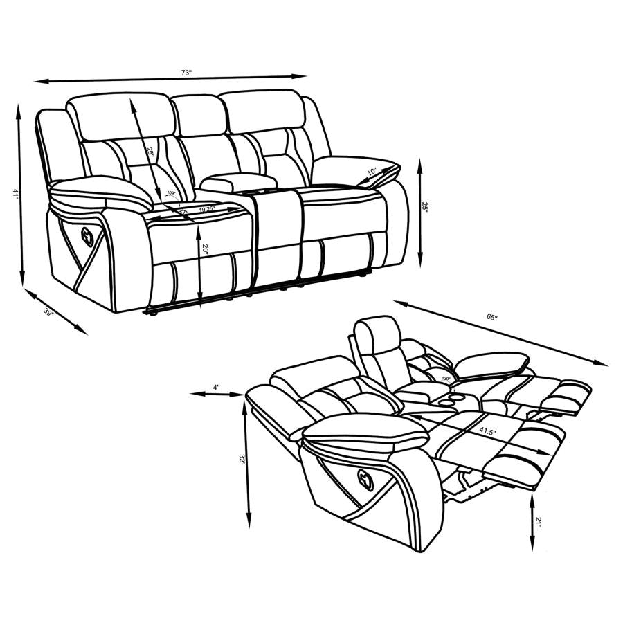 Higgins Grey 2 Pc Motion Sofa Set - furniture place usa