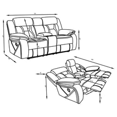 Higgins Grey 2 Pc Motion Sofa Set - furniture place usa