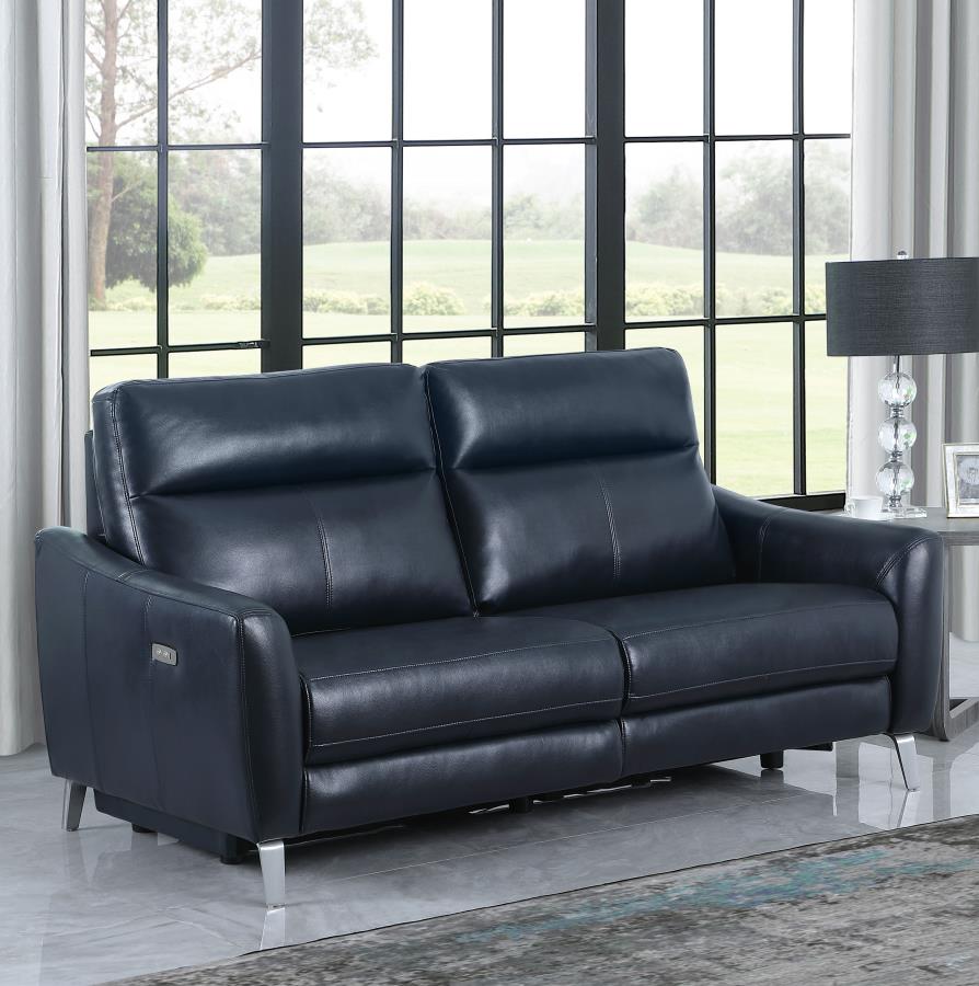 Derek Blue Power Sofa - furniture place usa