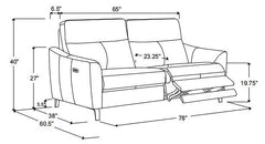 Derek Blue Power Sofa - furniture place usa