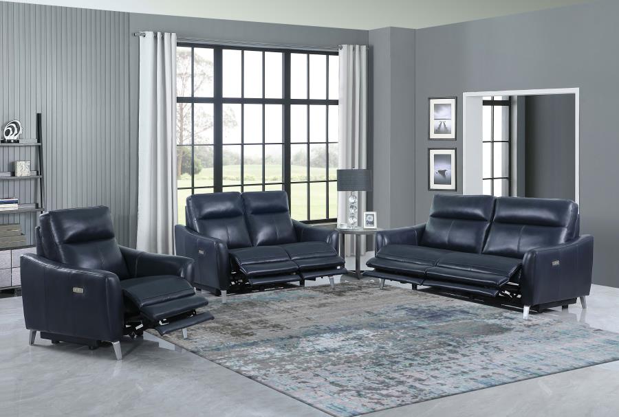 Derek Blue Power Sofa - furniture place usa
