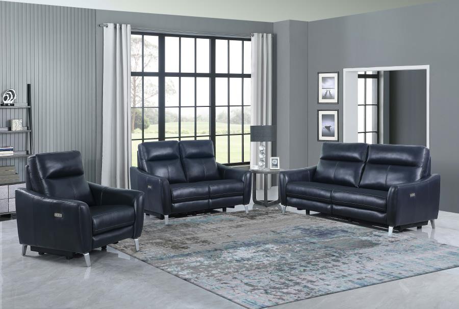 Derek Blue Power Sofa - furniture place usa