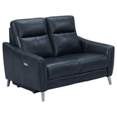 Derek Blue Power Loveseat - furniture place usa