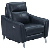 Derek Blue Power Recliner - furniture place usa