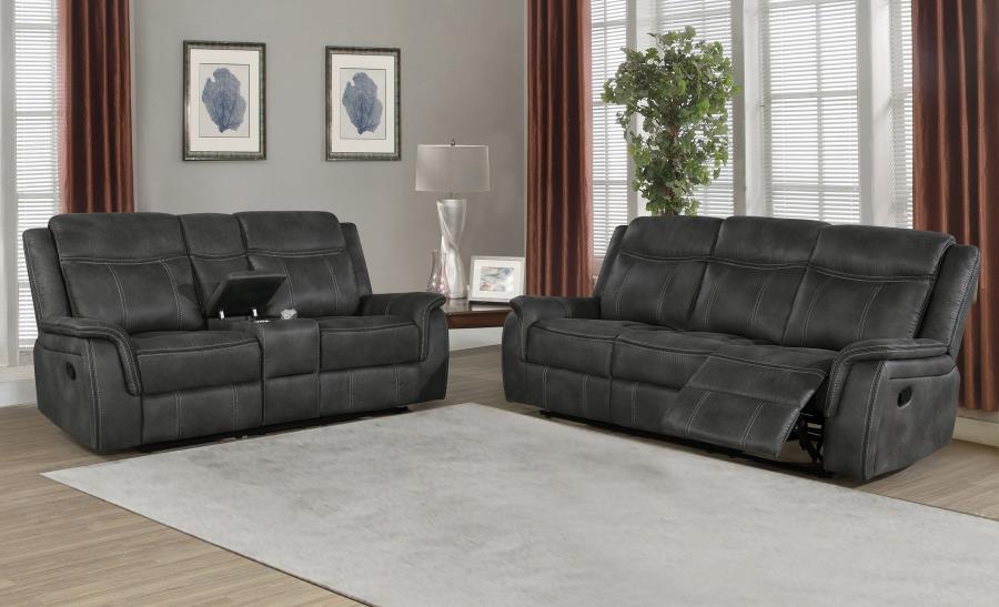 Lawrence Black 2 Pc Motion Sofa Set - furniture place usa