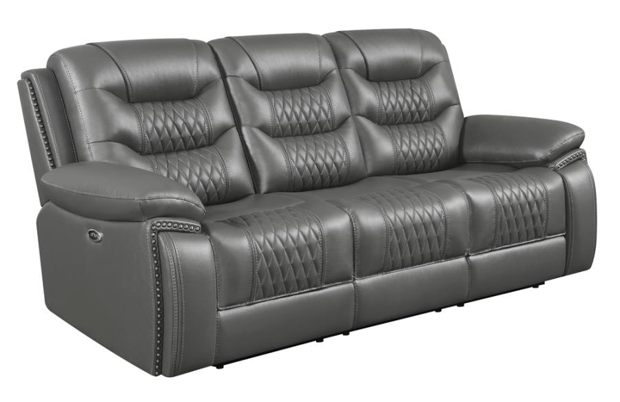 Flamenco Grey Power Sofa - furniture place usa