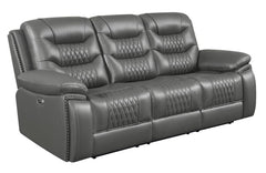 Flamenco Grey Power Sofa - furniture place usa