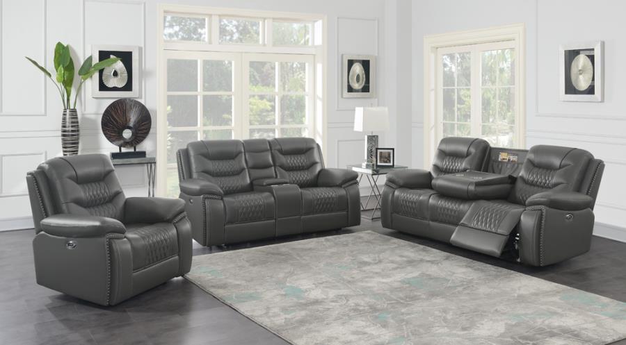 Flamenco Grey Power Sofa - furniture place usa
