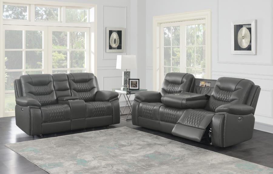 Flamenco Grey Power Sofa - furniture place usa