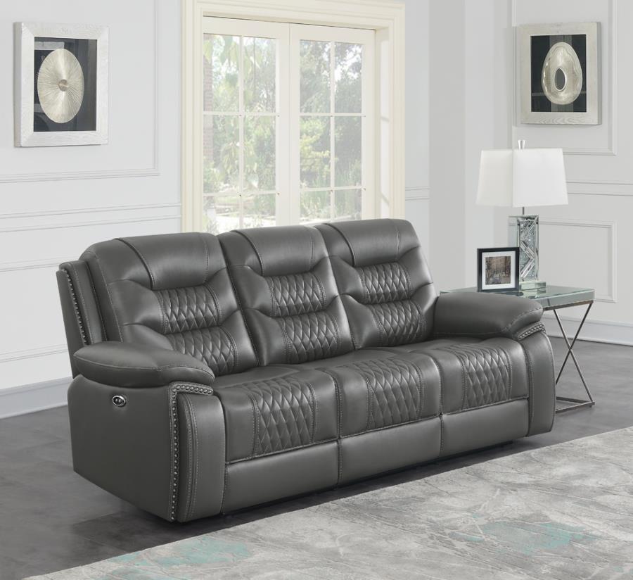 Flamenco Grey Power Sofa - furniture place usa