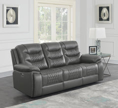 Flamenco Grey Power Sofa - furniture place usa